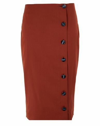 8 By Yoox 3/4 Length Skirts Woman Midi skirt Rust Polyester, Wool, Elastane Cover