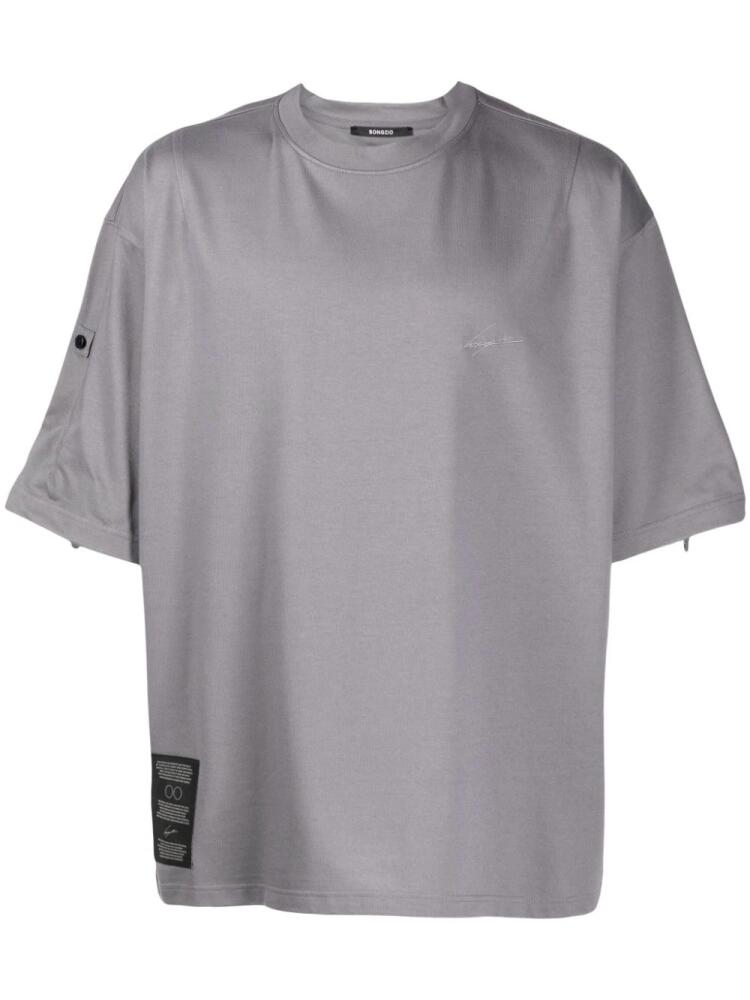 SONGZIO logo-patch cotton T-shirt - Grey Cover