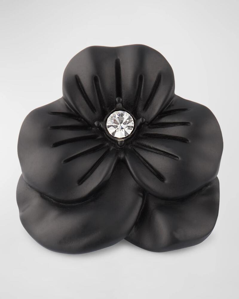 Jan Leslie Men's Matte Black Flower Lapel Pin Cover