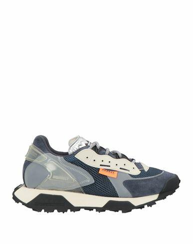 Run Of Man Sneakers Slate blue Leather, Textile fibers Cover