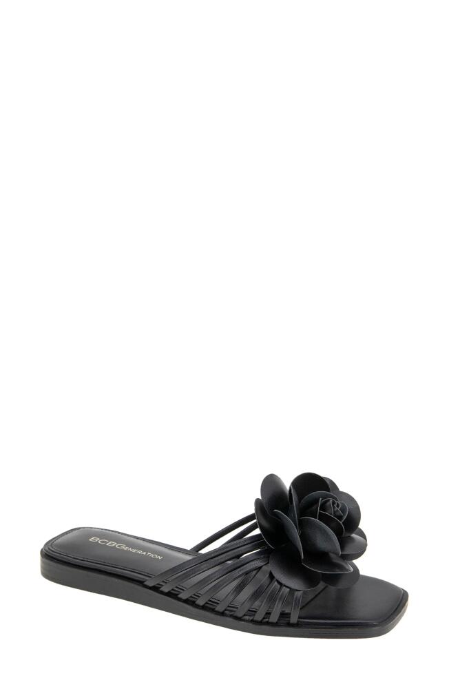 bcbg Masha Flower Appliqué Sandal in Black Cover