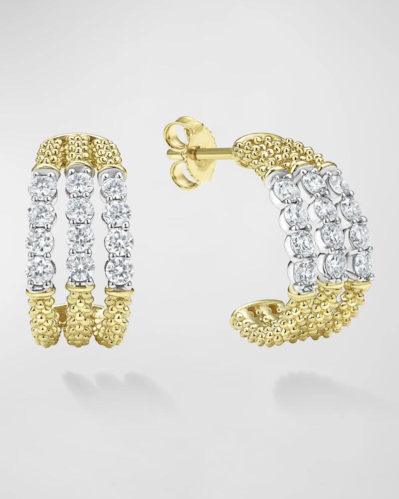 LAGOS 18K Gold Signature Caviar Superfine Half Hoop Earrings Cover