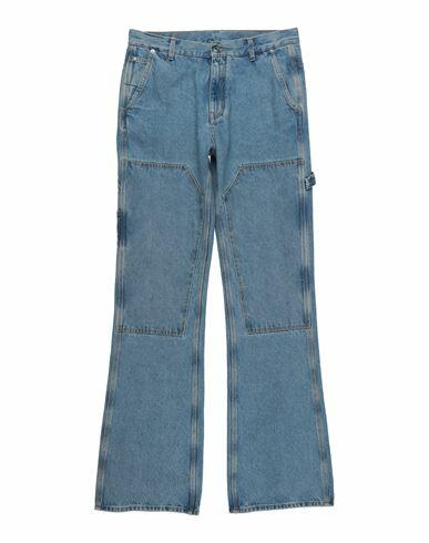 Off-white Man Jeans Blue Cotton, Polyester Cover