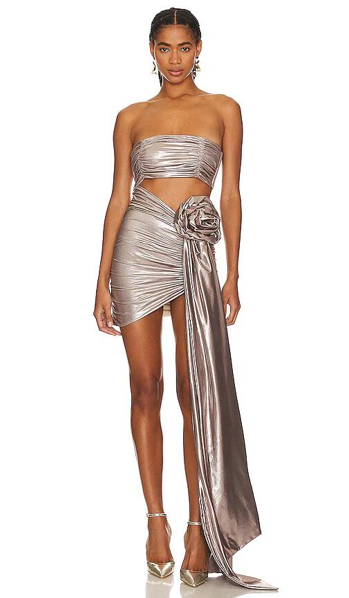 Bahia Maria Mia Mini Dress in Metallic Bronze Cover