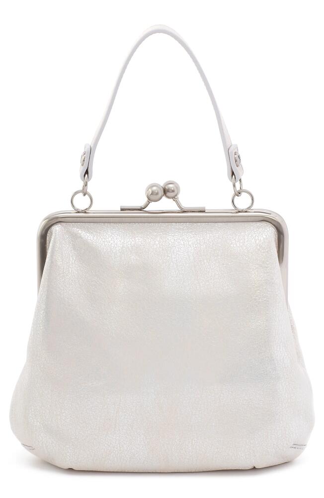 HOBO Alba Leather Frame Crossbody Bag in Silver Cover