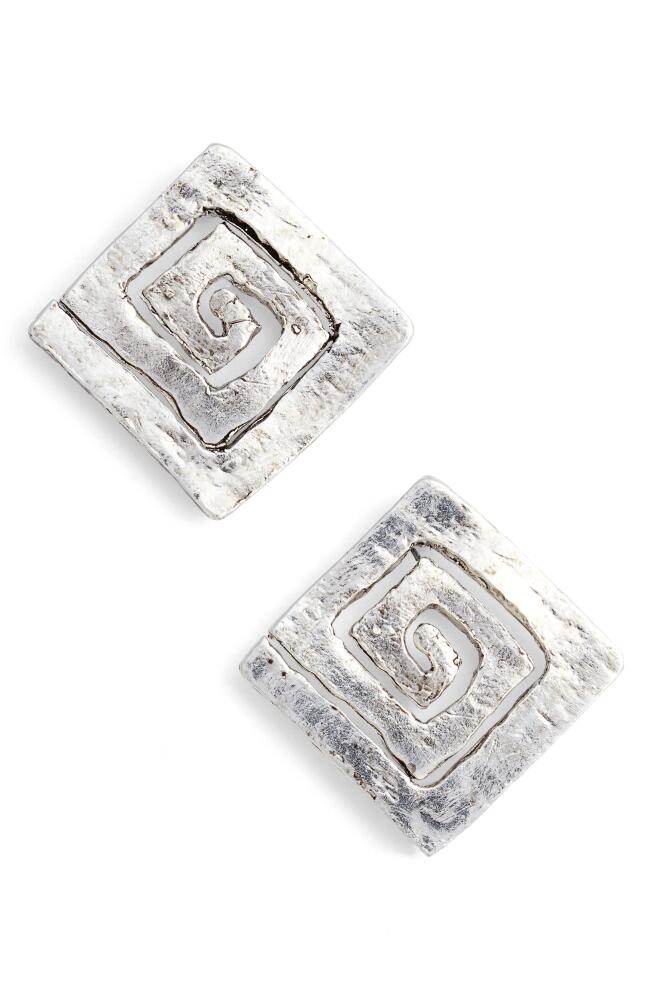 Karine Sultan Square Stud Earrings in Silver Cover