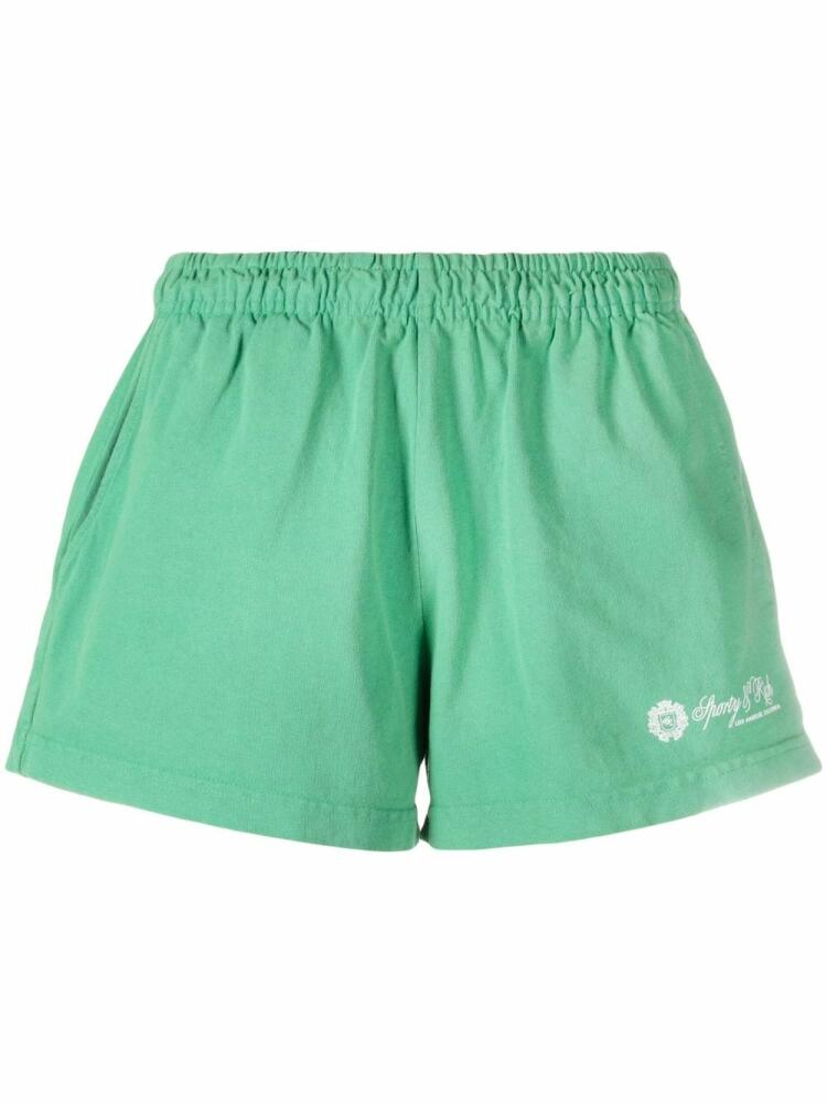 Sporty & Rich logo-print track shorts - Green Cover