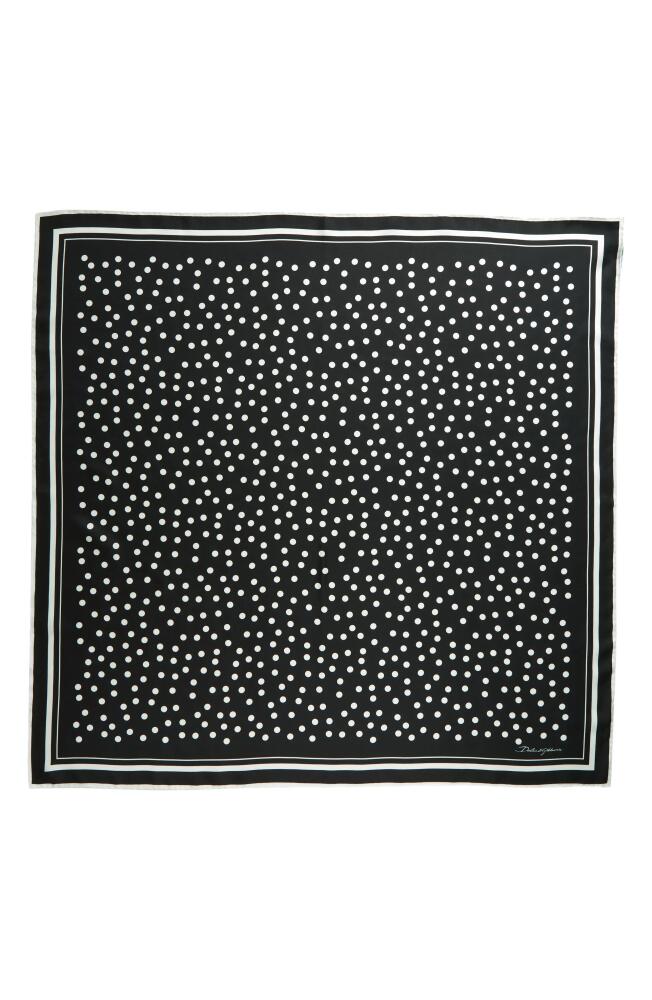 Dolce & Gabbana Polka Dot Silk Scarf in Nero Cover