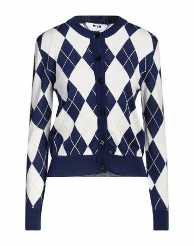 Msgm Woman Cardigan Navy blue Virgin Wool Cover