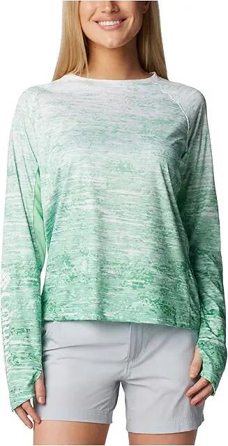 Columbia Super Tidal Tee Vent Long Sleeve (Ocean Mint Digiscale Fade) Women's Clothing Cover