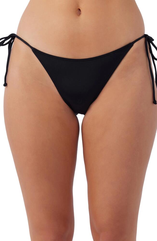 O'Neill Saltwater Solids Maracas Side Tie Bikini Bottoms in Black Cover