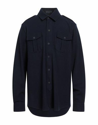 Sease Man Shirt Midnight blue Virgin Wool, Nylon Cover