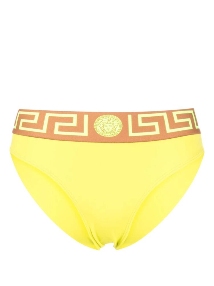 Versace Greca-jacquard bikini bottoms - Yellow Cover