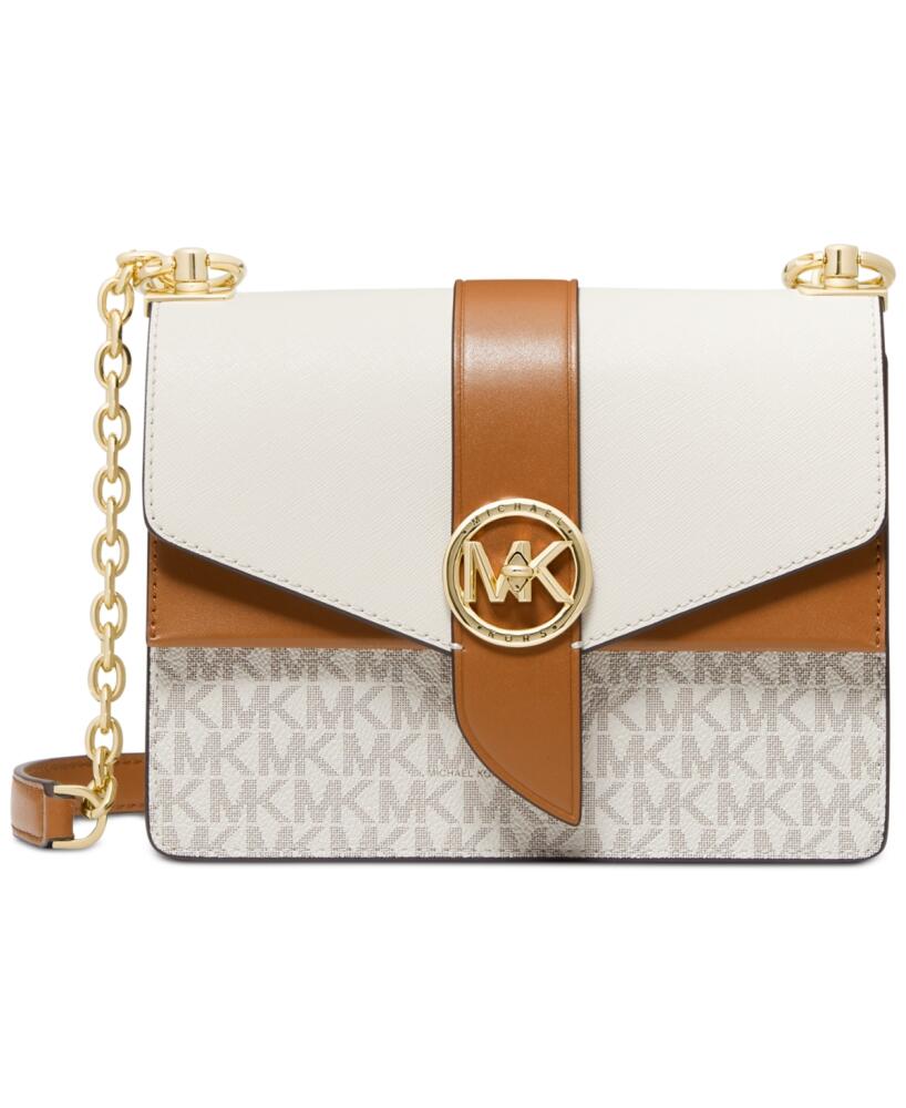 Michael Michael Kors Logo Greenwich Small Convertible Crossbody - Vanilla/Acorn Cover