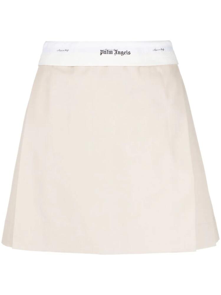 Palm Angels reverse waistband pleated miniskirt - Neutrals Cover