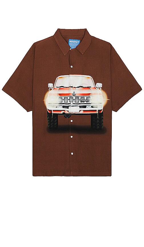 Market Keep Honking Button Up in Brown Cover