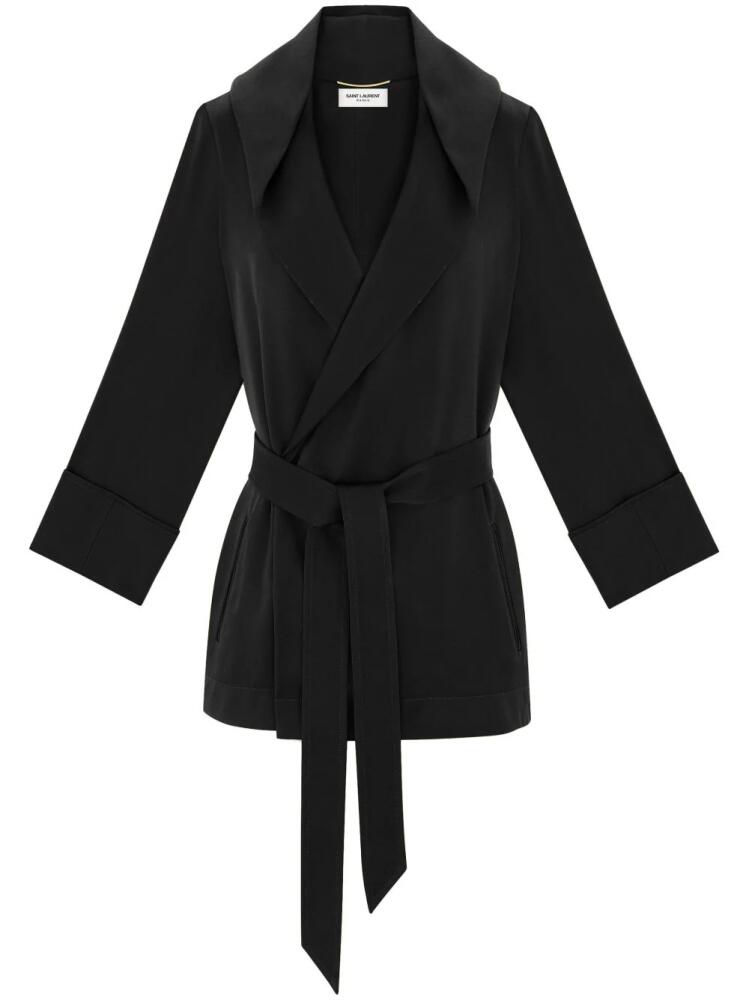 Saint Laurent self-tie hooded jacket - Black Cover