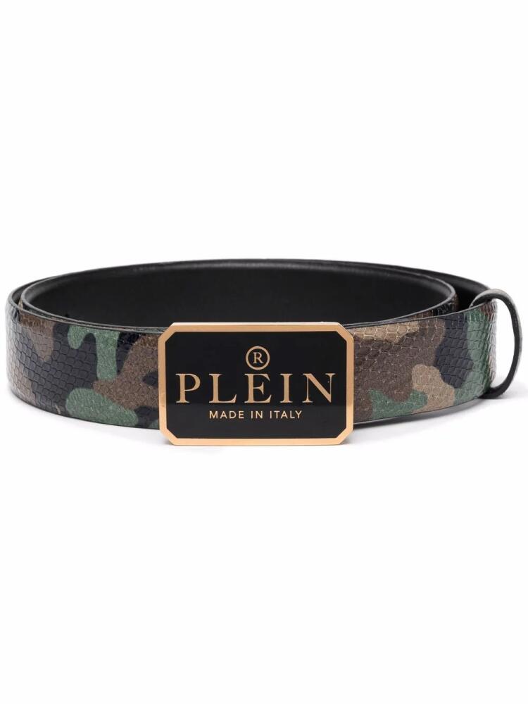 Philipp Plein snakeskin-effect leather belt - Black Cover