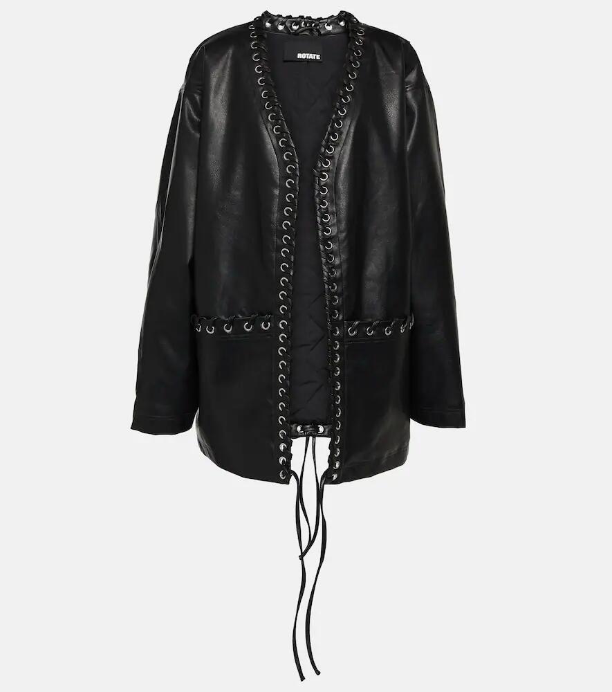 Rotate Lace-up faux leather jacket Cover