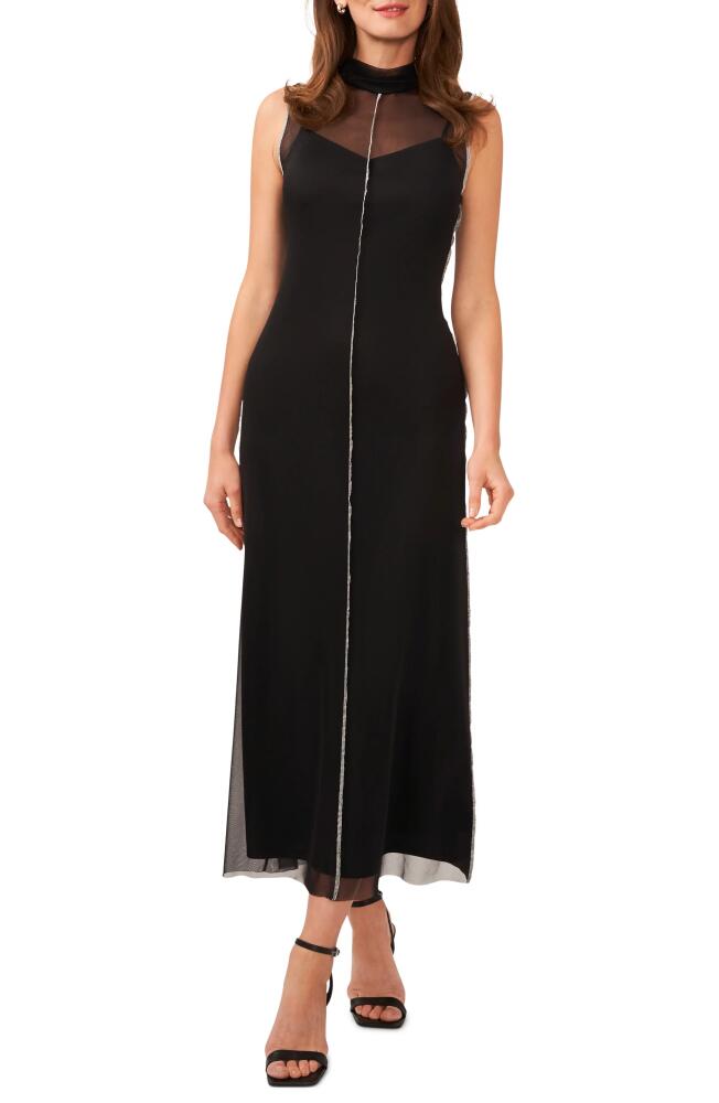 halogen(r) High Neck Sleeveless Mesh Maxi Dress in Rich Black Cover