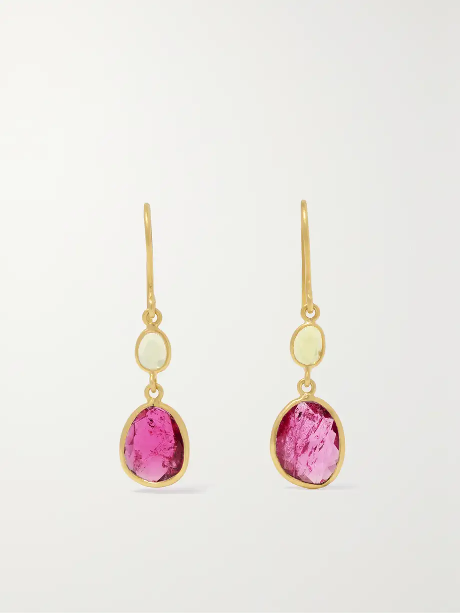 Pippa Small - 18-karat Gold Sapphire Earrings - Pink Cover