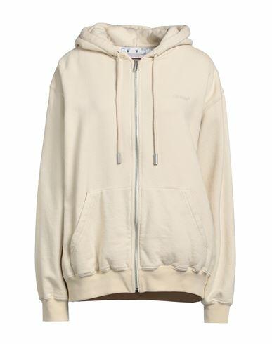 Off-white Woman Sweatshirt Beige Cotton, Elastane Cover