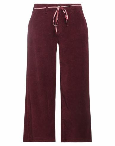 Rinascimento Woman Pants Burgundy Cotton, Elastane Cover