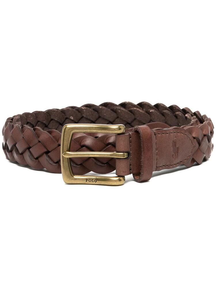 Polo Ralph Lauren vegan leather braided belt - Brown Cover