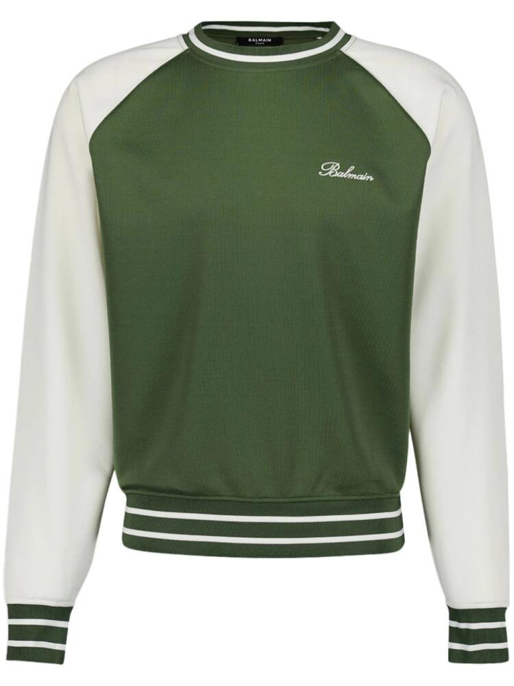 Balmain logo-embroidered sweatshirt - Green Cover