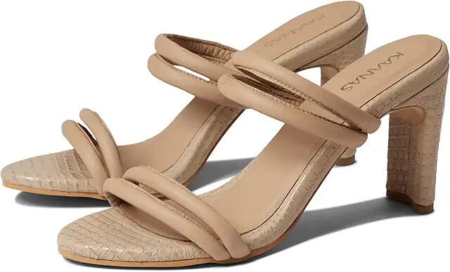 KAANAS Saratov Textured Double Band Heel (Almond) Women's Shoes Cover