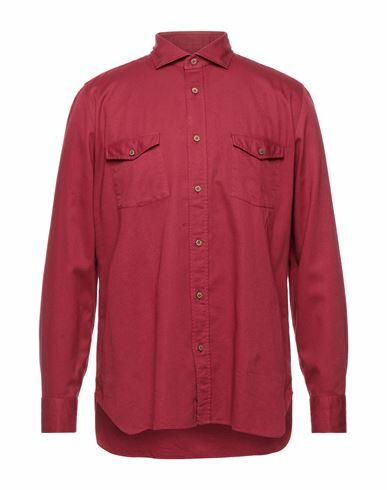 Giampaolo Man Shirt Burgundy Cotton Cover