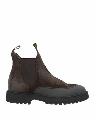 Doucal's Man Ankle boots Dark brown Soft Leather, Rubber Cover