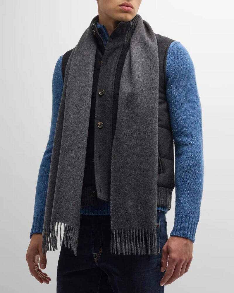 Neiman Marcus Men's Double-Face Cashmere Scarf Cover