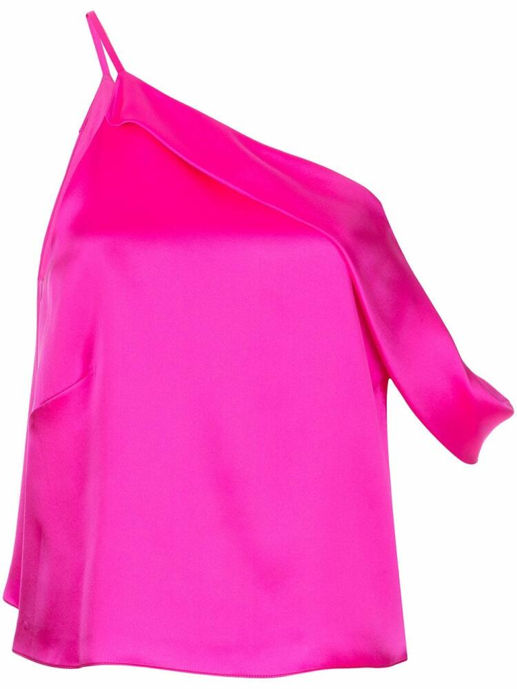 Michelle Mason draped cowl asymmetrical top - Pink Cover