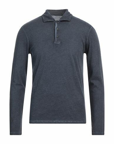 Majestic Filatures Man Polo shirt Midnight blue Cotton, Cashmere Cover