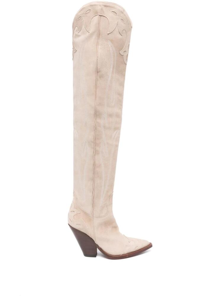 Sonora Santa Fe suede thigh-high boots - Neutrals Cover