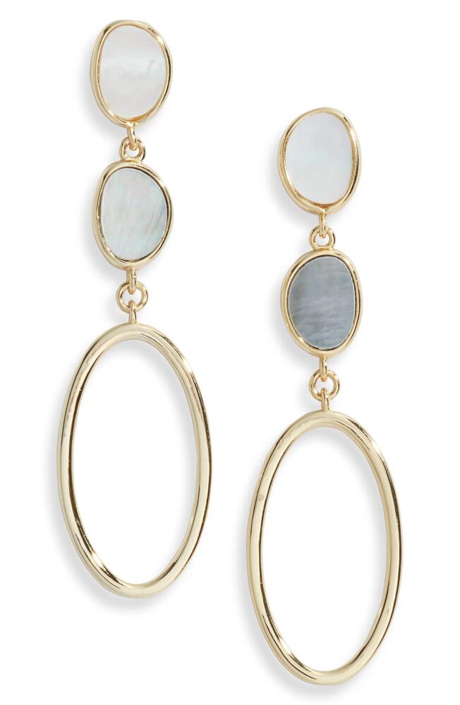 Argento Vivo Sterling Silver Mother-of-Pearl Drop Earrings in Gold Cover