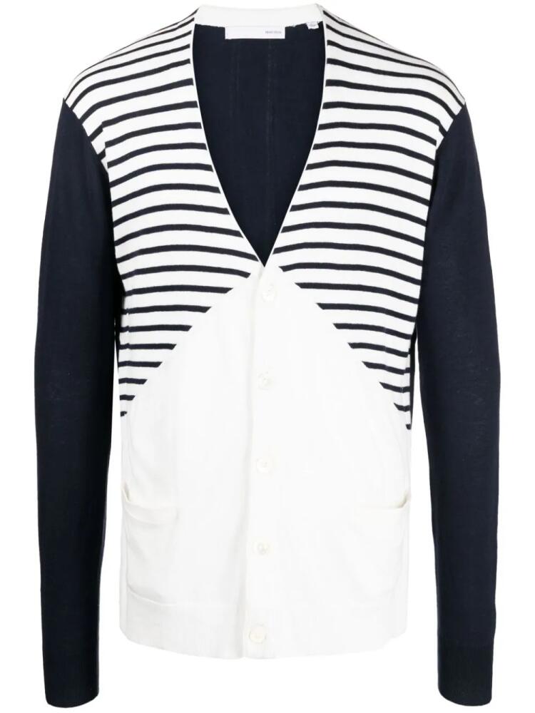 Private Stock The Albert stripe-detail cardigan - Blue Cover