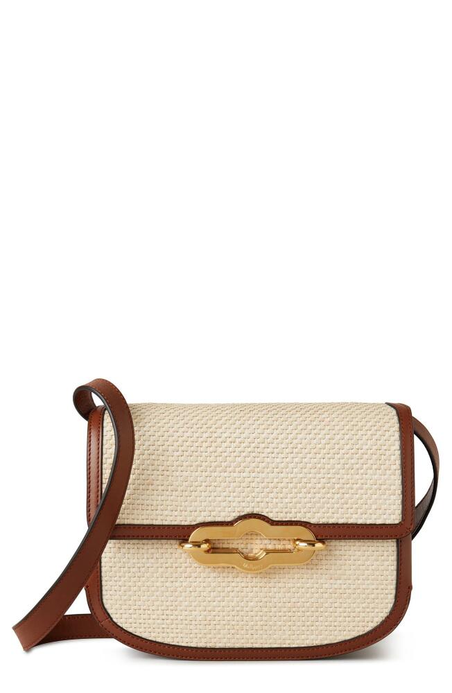 Mulberry Pimlico Raffia & Leather Shoulder Bag in Ecru-Bright Oak Cover