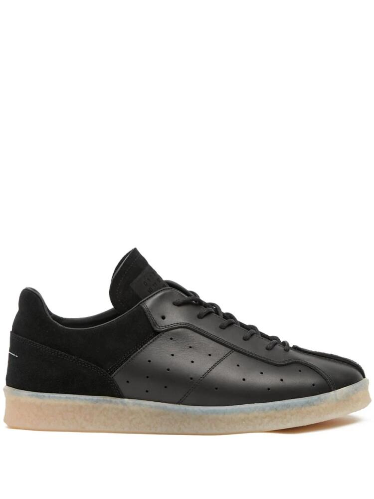 MM6 Maison Margiela semi-sheer sole leather lace-up sneakers - Black Cover