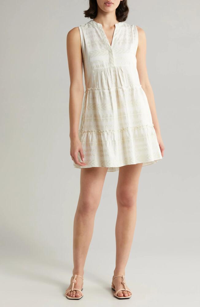 Elan Metallic Jacquard Cover-Up Minidress in Natural/Gold Cover