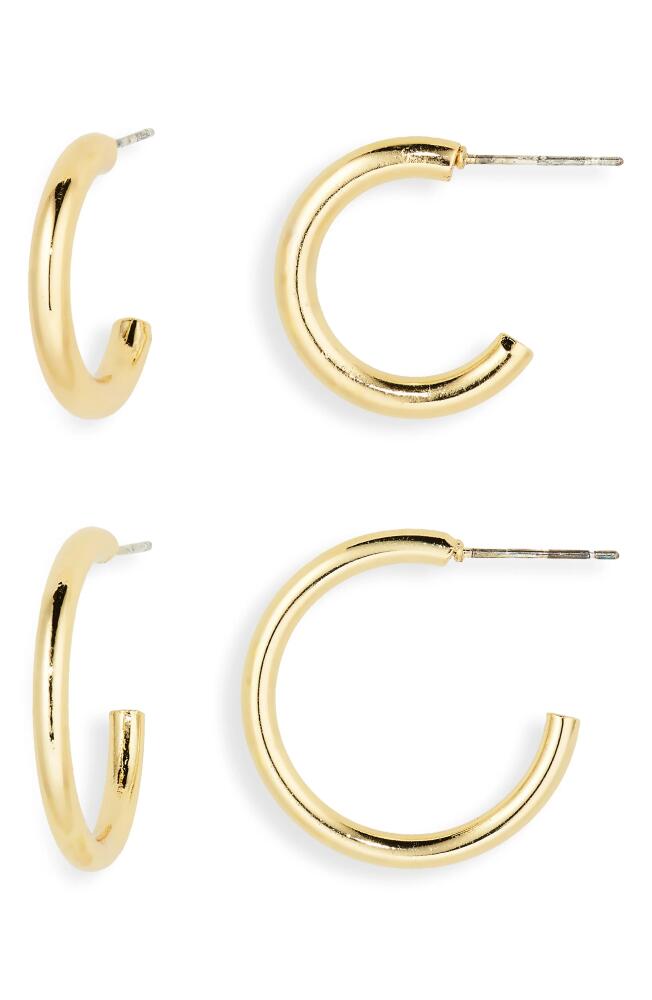 Nordstrom Demi Fine Set of 2 Hoop Earrings in 14K Gold Plated Cover