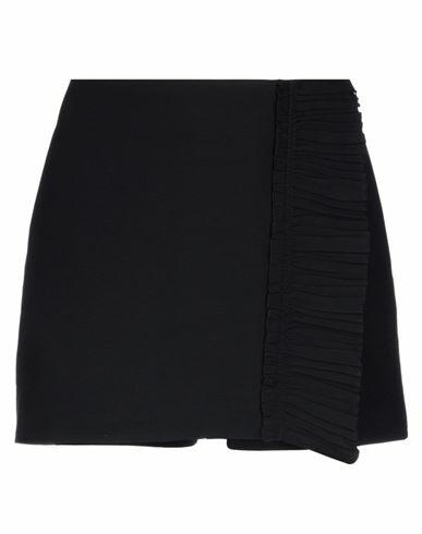 Valentino Garavani Woman Shorts & Bermuda Shorts Black Virgin Wool, Silk Cover