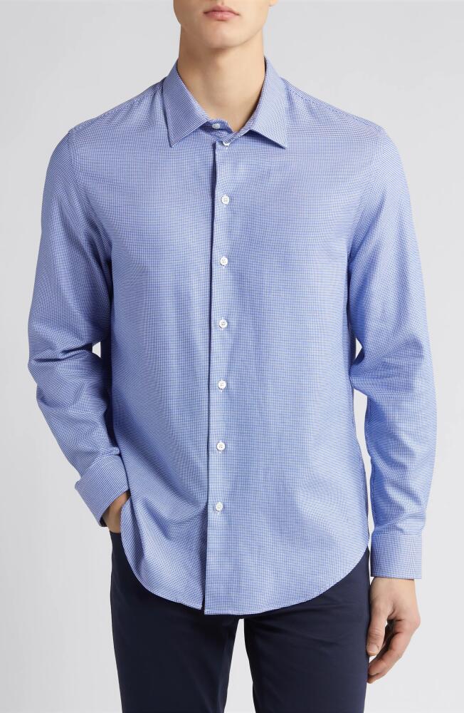 Emporio Armani Microdot Button-Up Shirt in Blue Cover