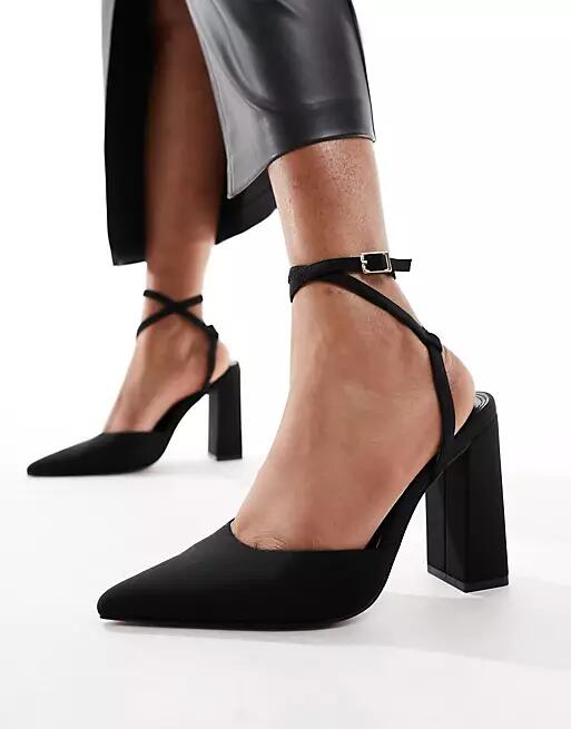 ASOS DESIGN Paige high block heels in black Cover