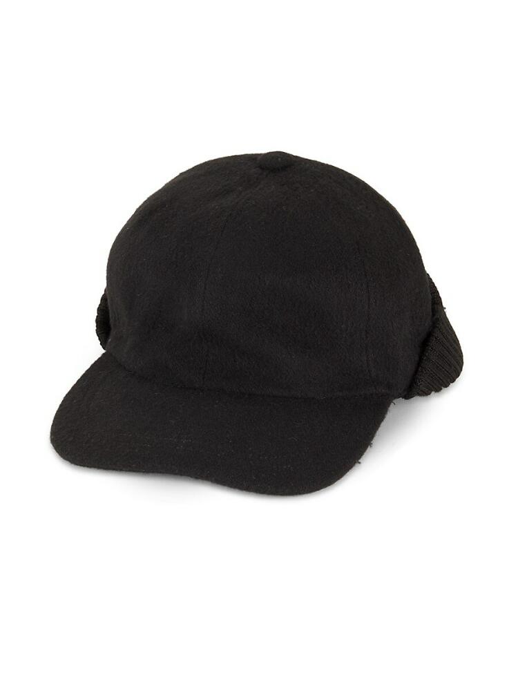 Saks Fifth Avenue Made in Italy Men's Rollen Wool Blend Knit Trim Baseball Cap - Black Cover