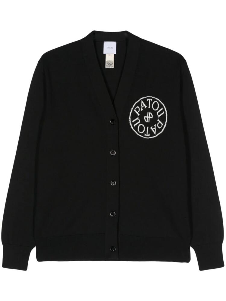 Patou intarsia-logo knitted cardigan - Black Cover