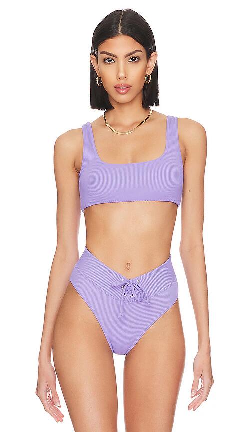 YEAR OF OURS Julianna Bikini Top in Lavender Cover