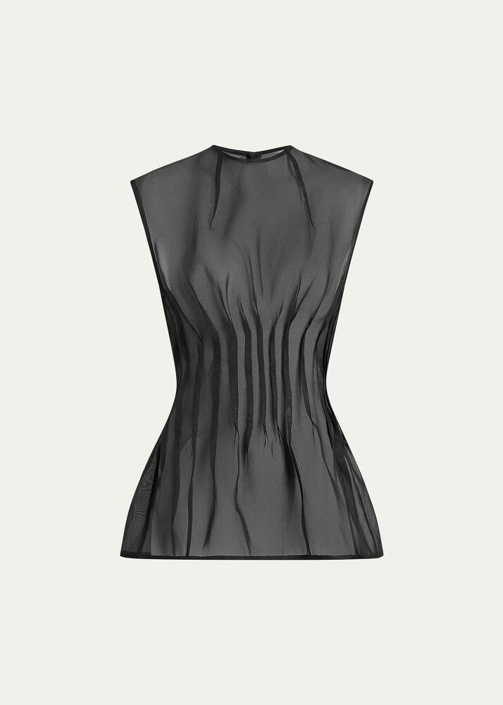 Khaite Westin Pleated Silk Top Cover