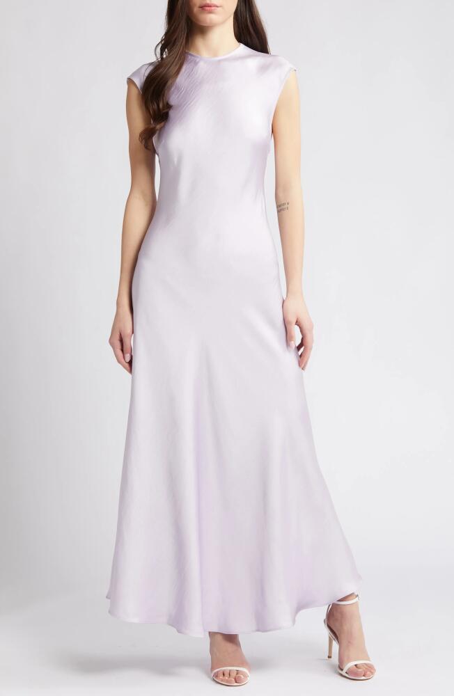 Bardot Peggy Satin Maxi Dress in Soft Lilac Cover